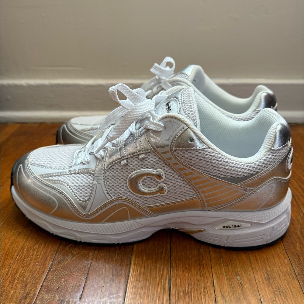 Champion White and Silver Sneakers - Picture 2 of 6